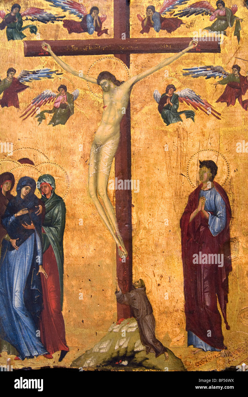 La Crucifixion avec saint François, attribué à Jacopino da Reggio, Italien, Metropolitan Museum of Art, New York City Banque D'Images