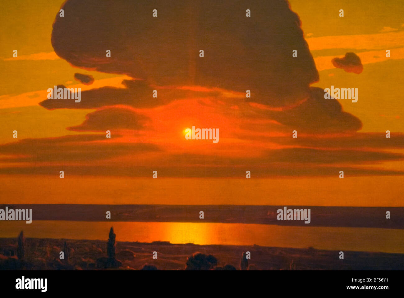 Coucher de soleil rouge sur le Dniepr par Henri Regnault, Metropolitan Museum of Art, New York City Banque D'Images