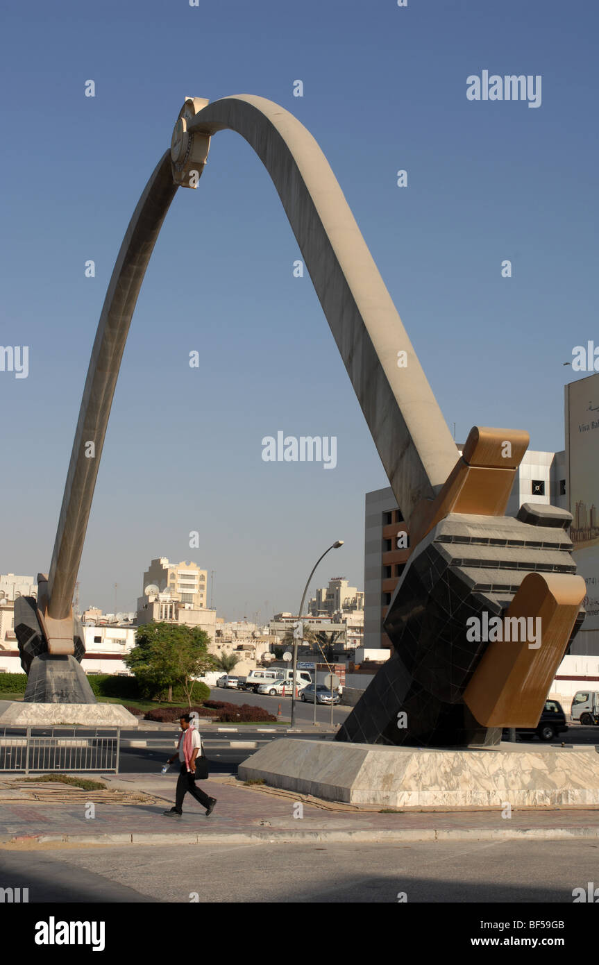 Épée Monument, Doha, Qatar. Banque D'Images