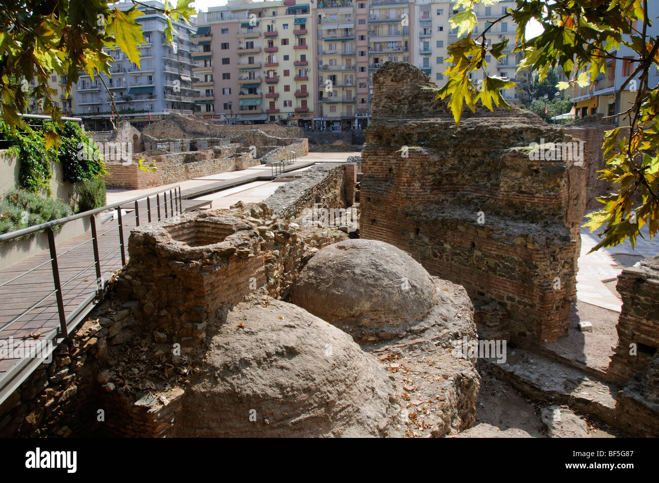 Palais de Galerius des découvertes archéologiques dans le centre-ville de Thessalonique en Grèce du Nord Banque D'Images