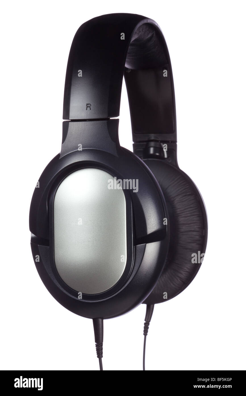 Le casque sur un fond blanc, pur. Banque D'Images