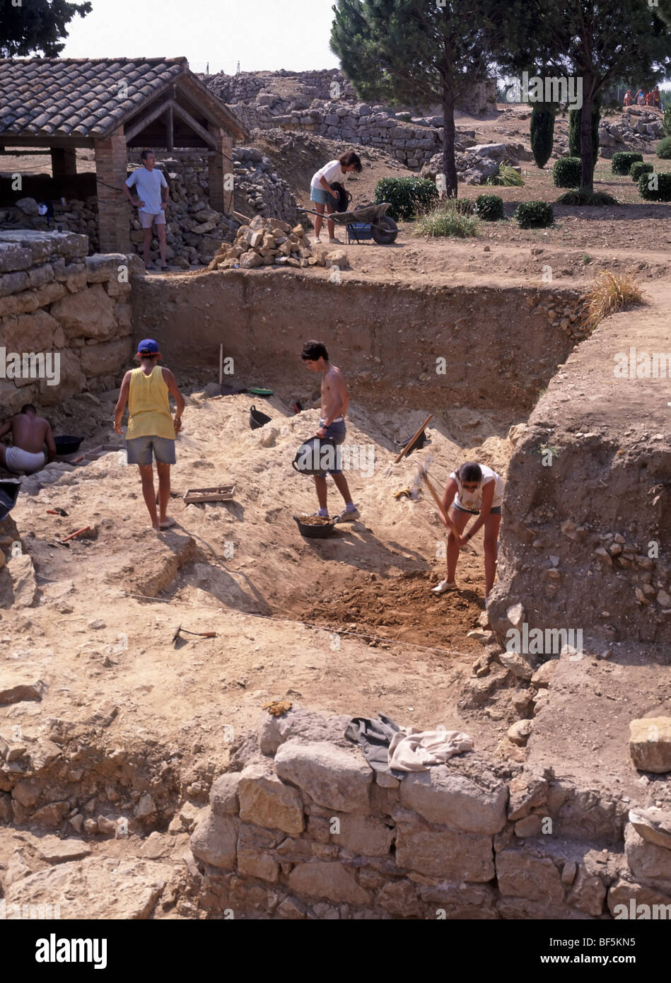 Des fouilles archéologiques en cours à Empuries site de début des colonies grecques et romaines Banque D'Images