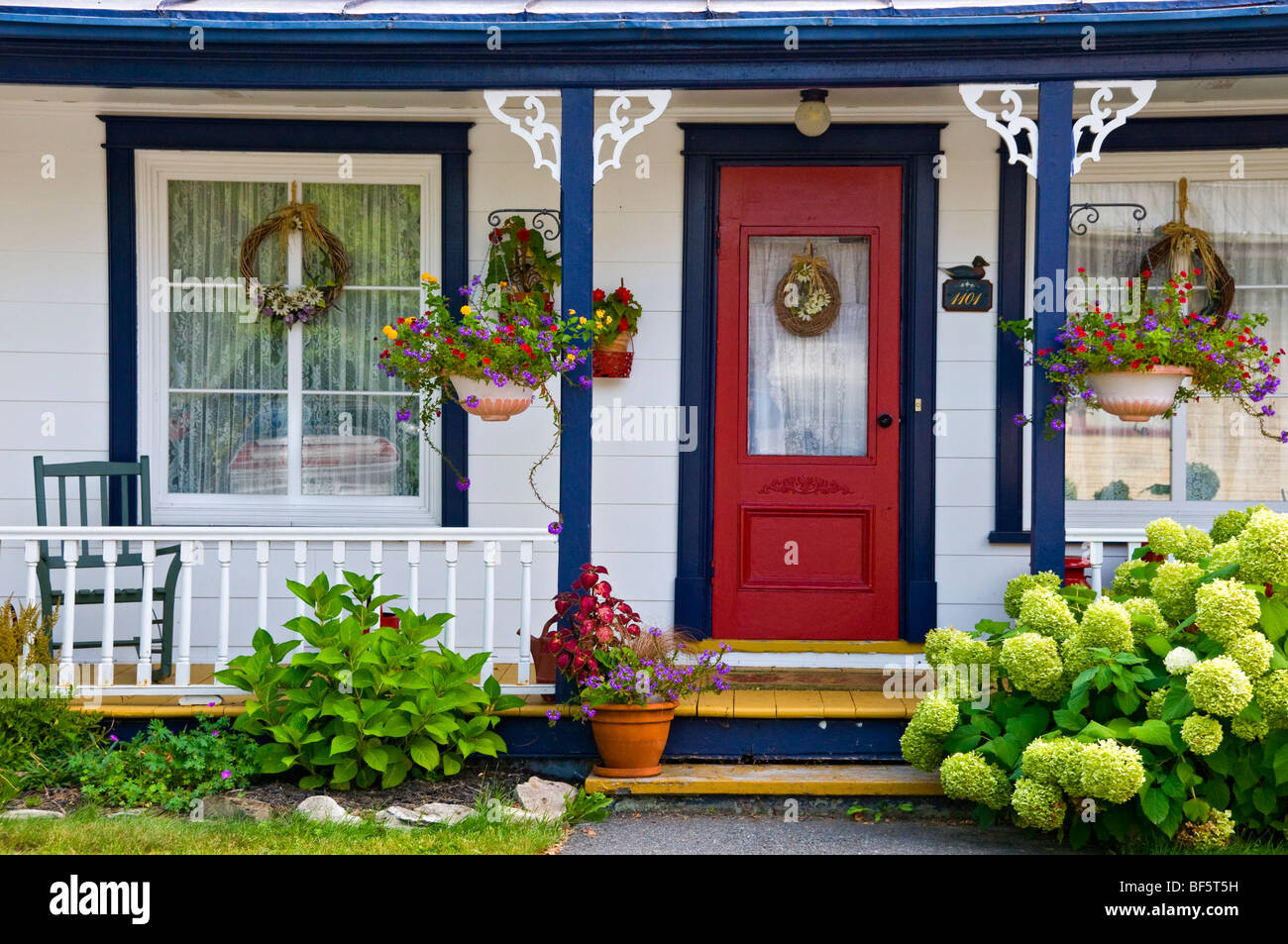 Maison typique dans le village de St Antoine sur Richelieu, énumérés dans le répertoire des plus beaux villages du Québec Banque D'Images