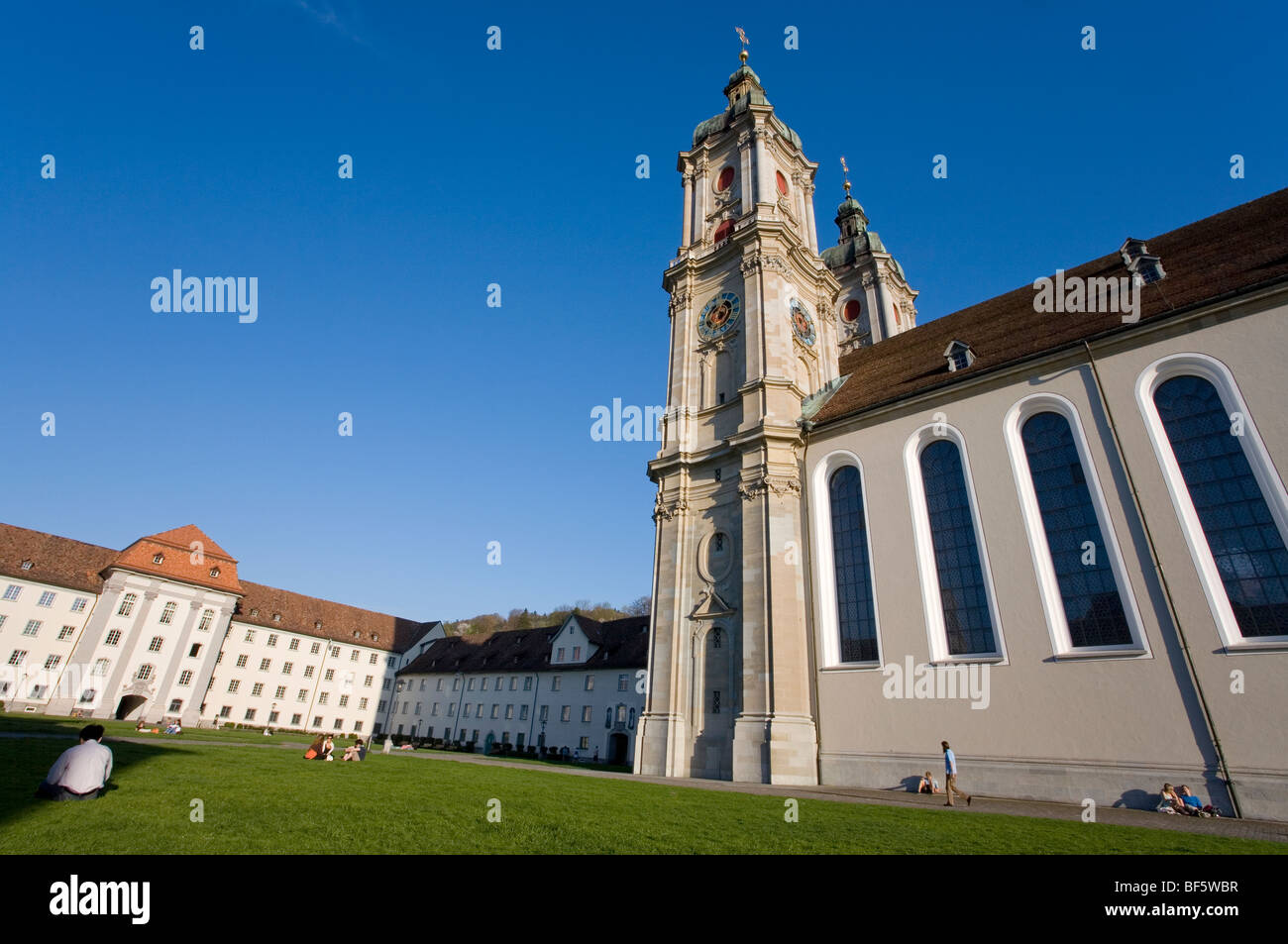 Abbaye bénédictine, cloître, Minster, Cathédrale, Site du patrimoine mondial, UNESCO, Saint-Gall, canton de St-Gall, Suisse Banque D'Images