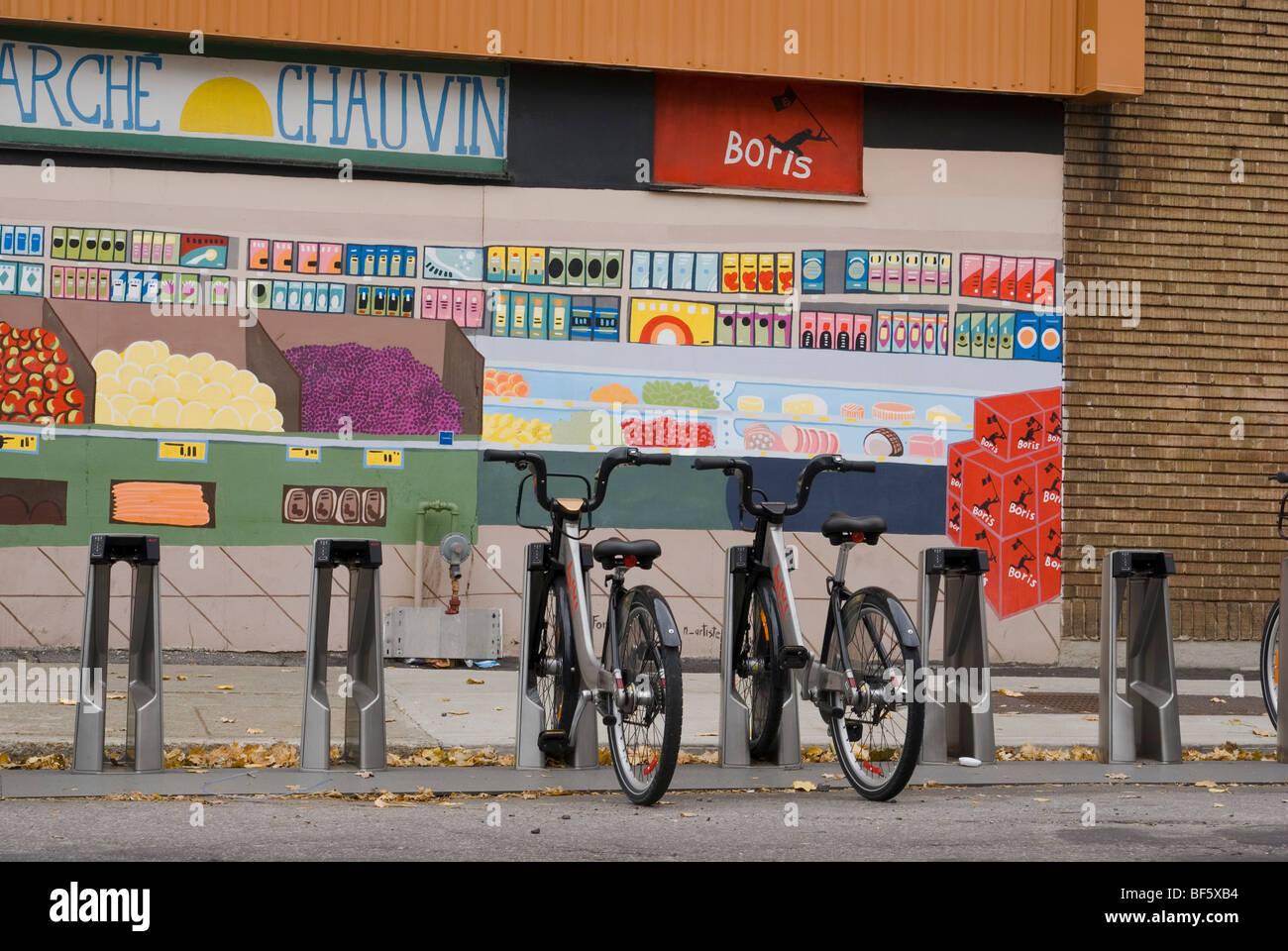 'Bixi', Montreal's Public Système de partage de vélos. Montréal, Québec, Canada. Banque D'Images
