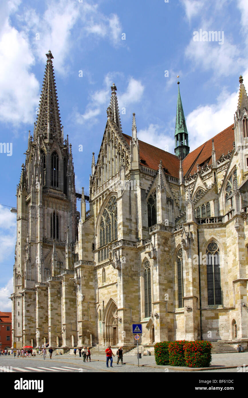 Deutschland, Allemagne Ratisbonne Regensburger Altstadt, Vieille Ville, cathédrale Saint Pierre Banque D'Images