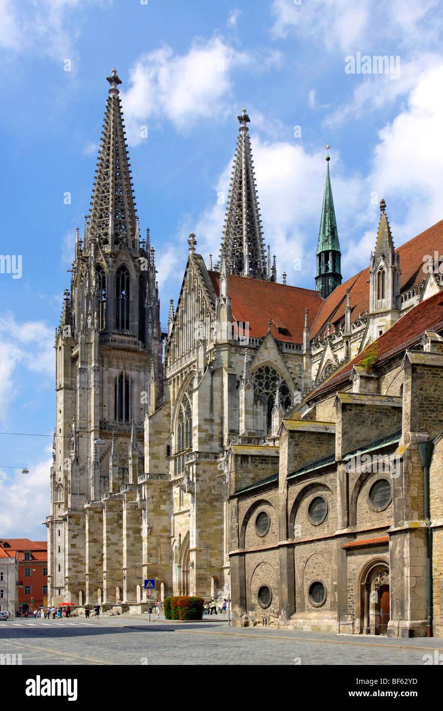 Deutschland, Allemagne Ratisbonne Regensburger Altstadt, Vieille Ville, cathédrale Saint Pierre Banque D'Images