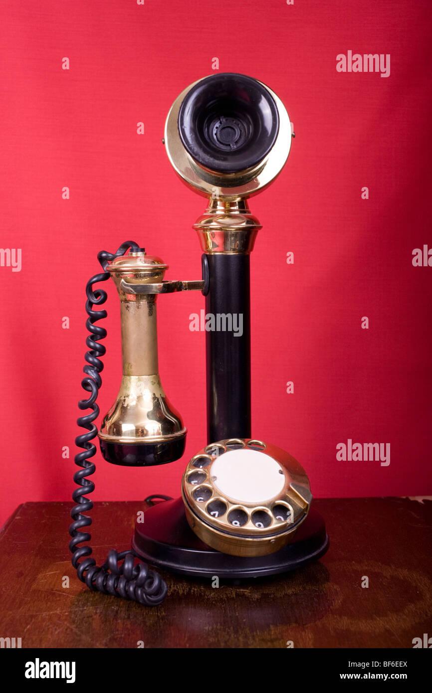 Téléphone chandelier 1910-1920 Banque D'Images
