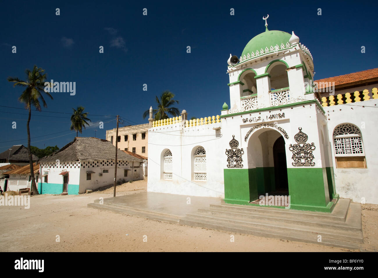 Mosquée dans la vieille ville de Lamu, Kenya Île de Lamu - Banque D'Images