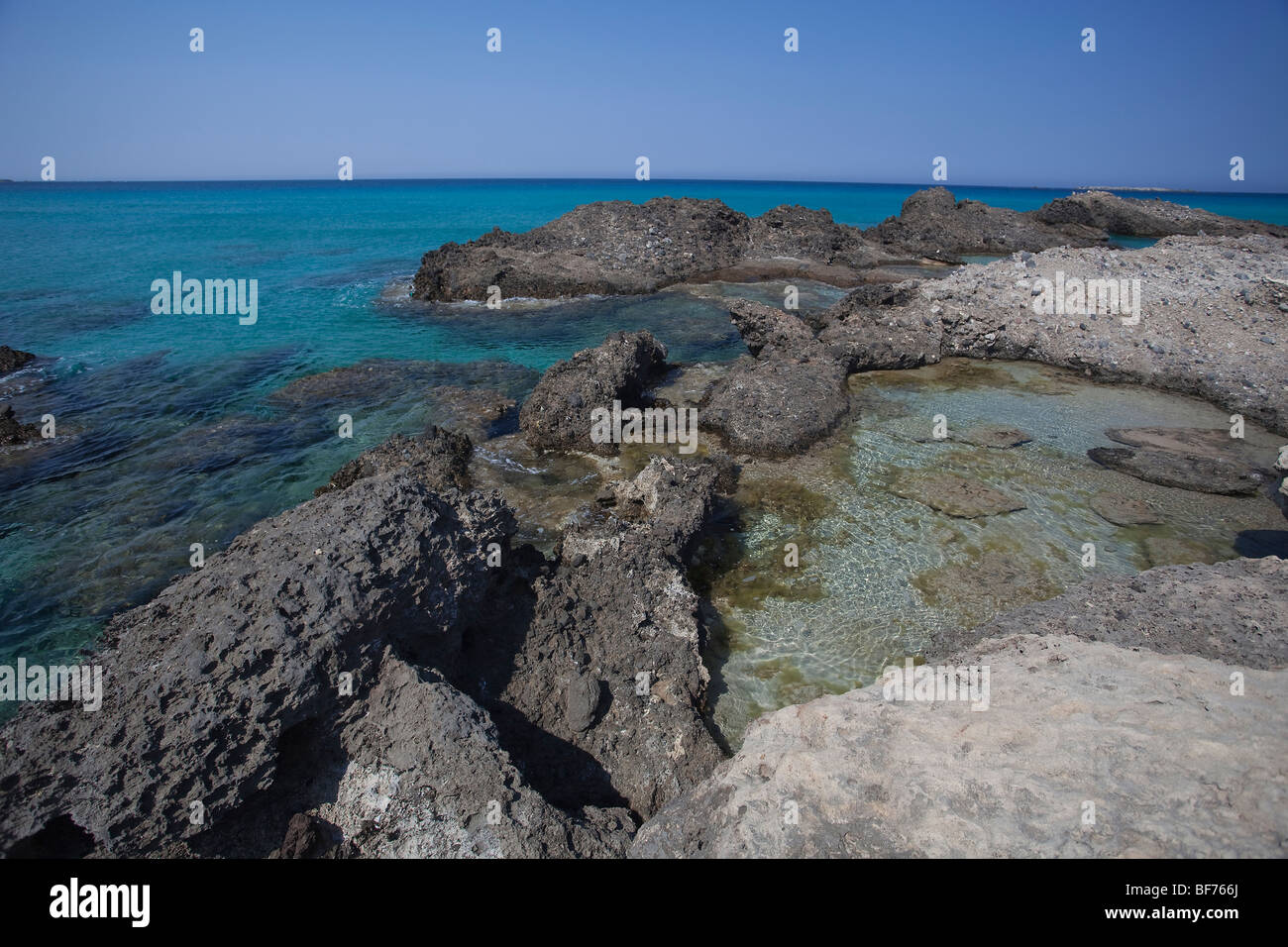 L'île de la plage de Falassarna Crete Grèce kasteli kissamos Chania europe Banque D'Images