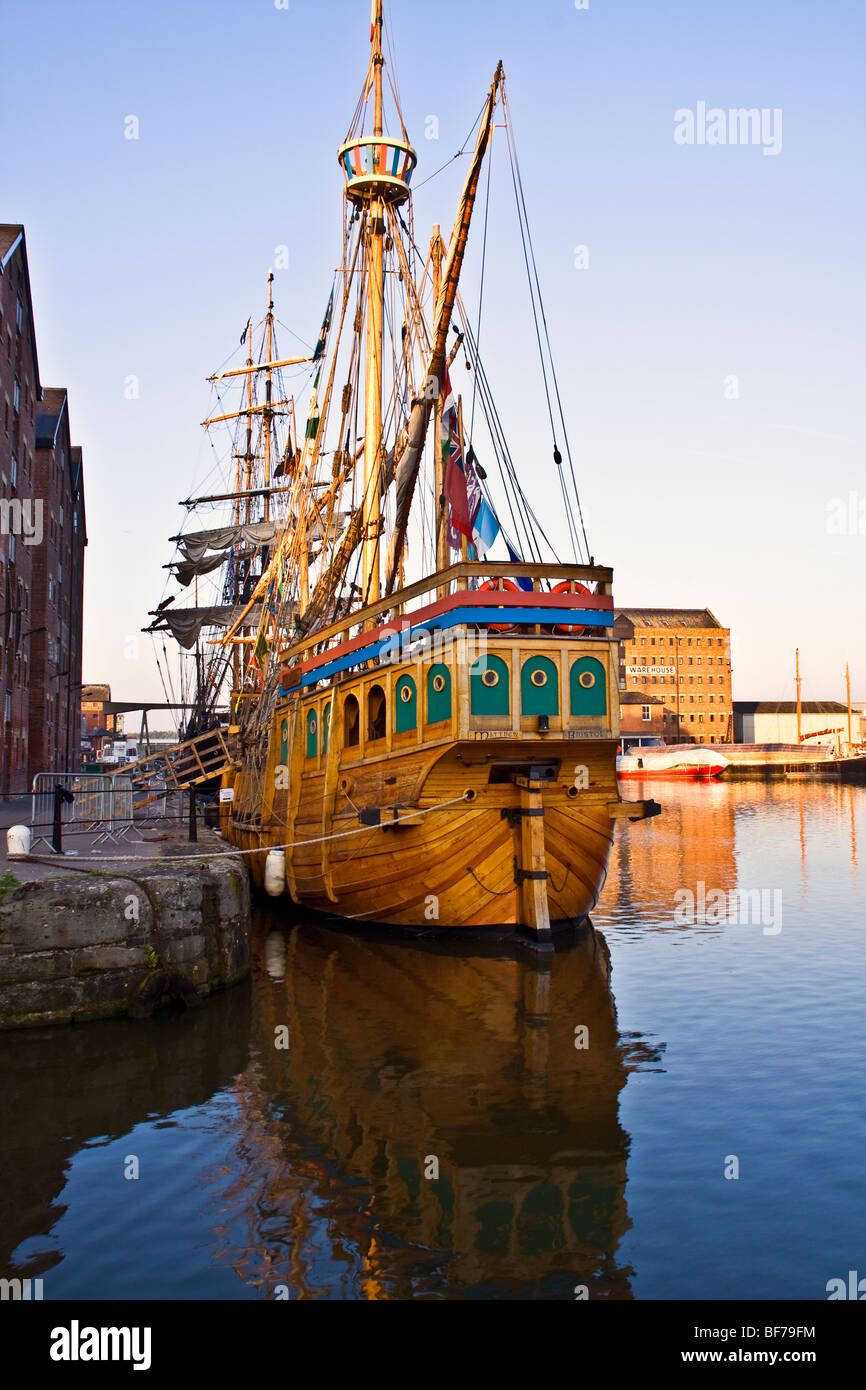La réplique du navire 'Matthieu' visité Gloucester docks pour le festival des Grands Voiliers Banque D'Images