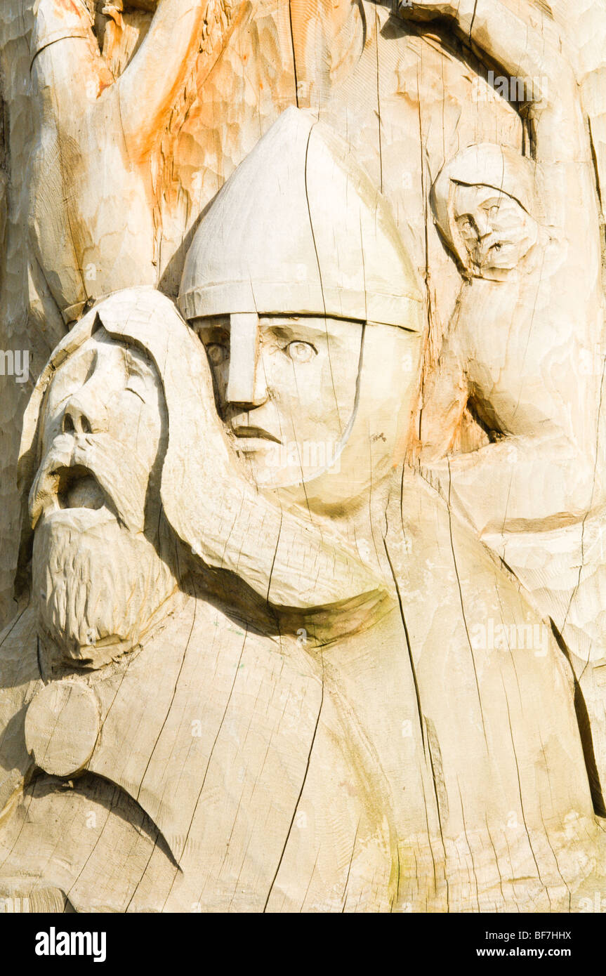 Sculpture en bois dans la région de Linda Vista Gardens Banque D'Images