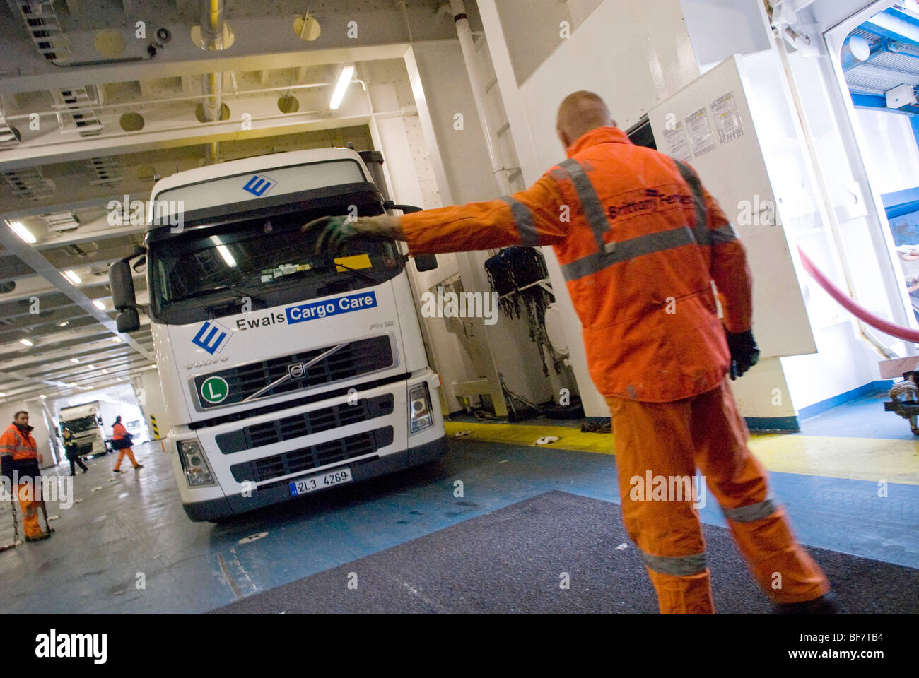 Le fret à bord du Cotentin 'Mv' de la société Brittany Ferries Banque D'Images