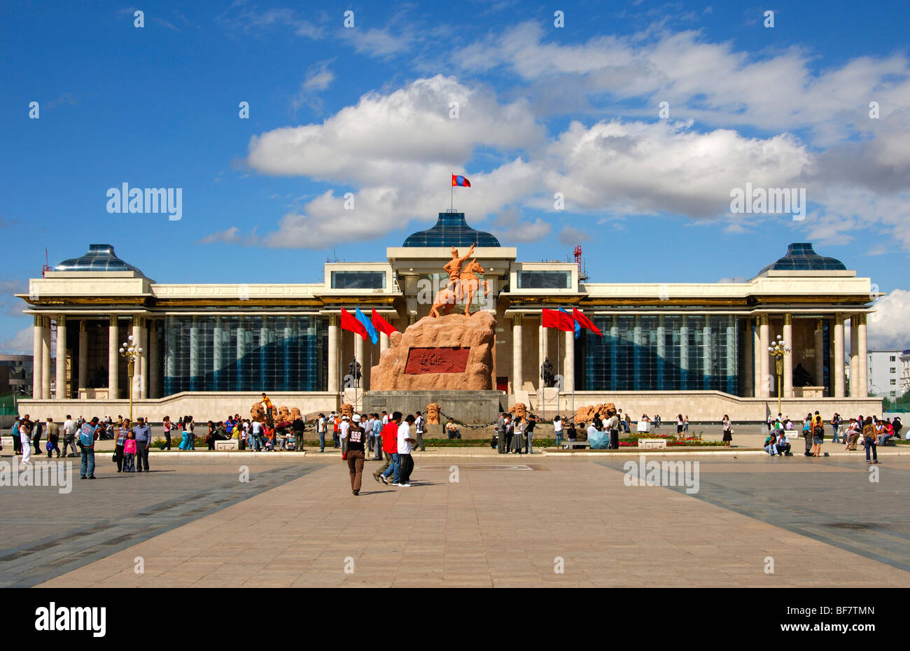 La Mongolie, Oulan Bator (ou) : Oulan-bator Sukhbaatar Square Banque D'Images