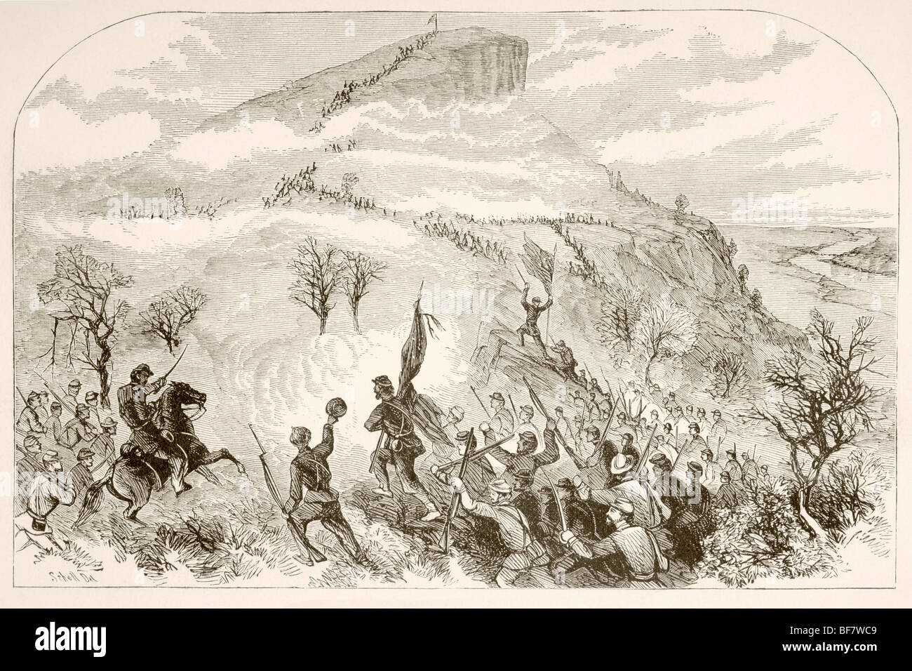 La bataille de Lookout Mountain, le 24 novembre 1863, pendant la guerre civile américaine. Banque D'Images
