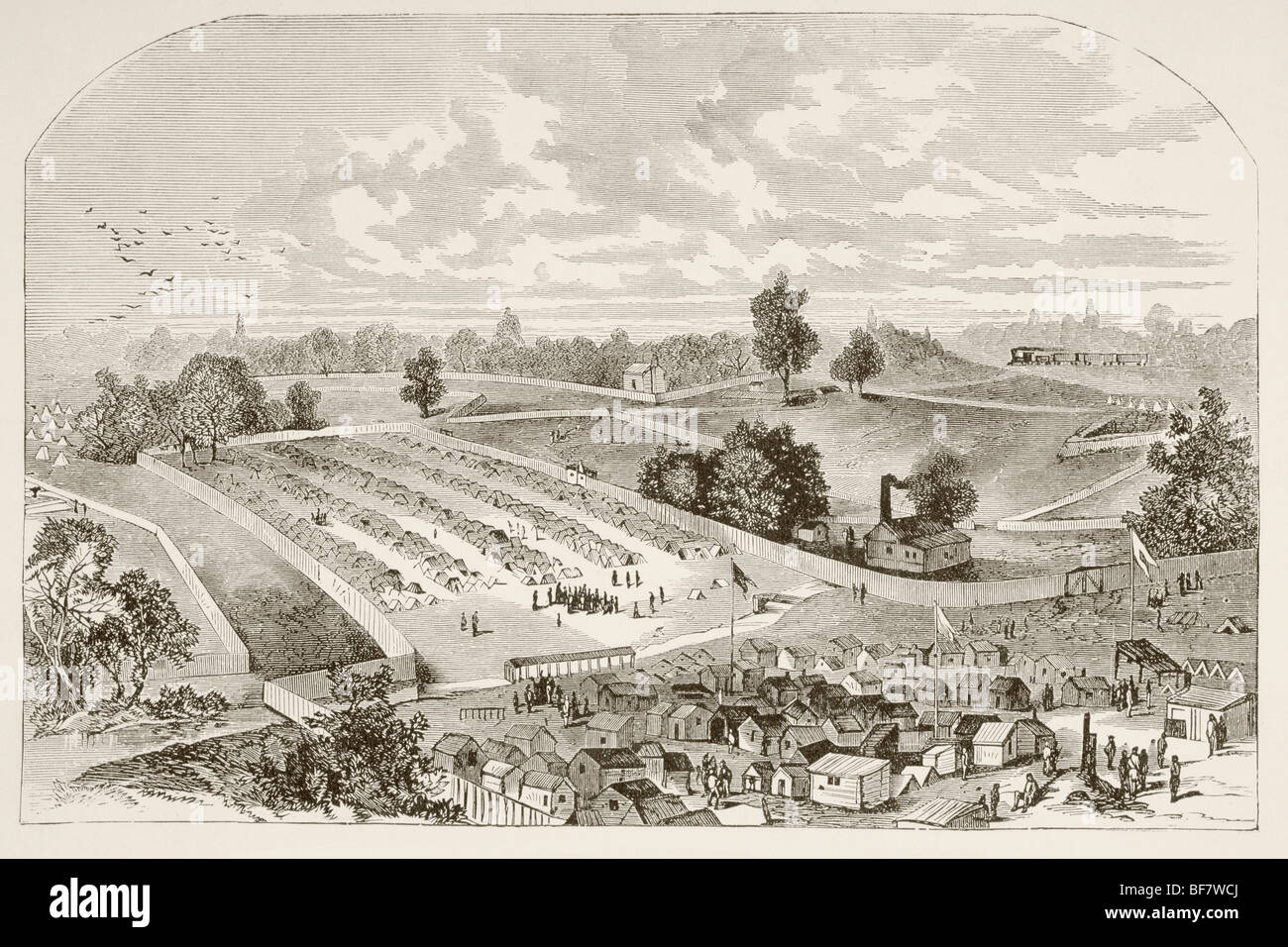 La prison d'Andersonville, officiellement connu sous le nom de Camp Sumter, où les prisonniers de l'Union ont été maintenus pendant la guerre civile américaine. Banque D'Images