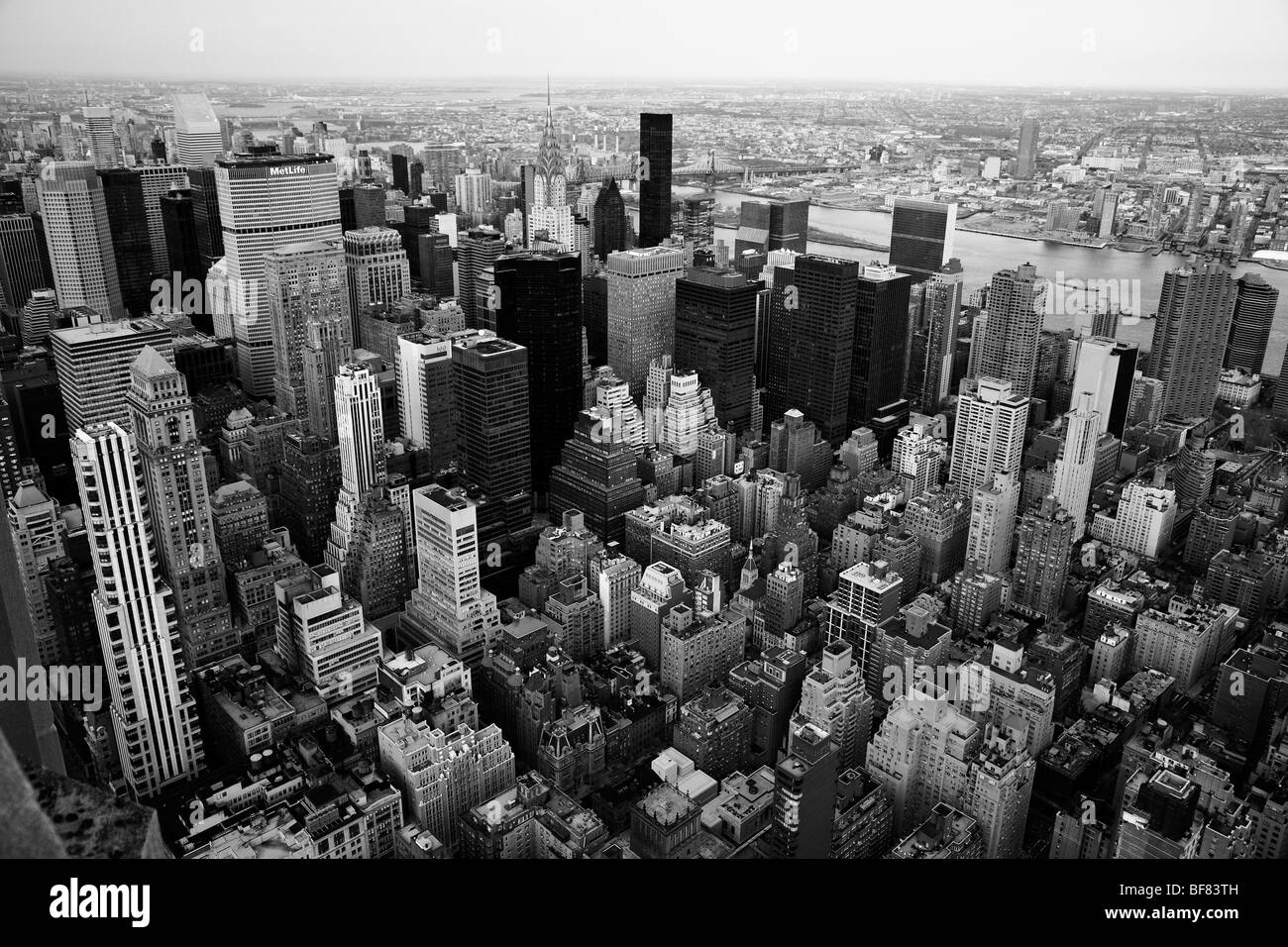 Vue depuis l'Empire State Building, Manhattan, New York City, USA Banque D'Images