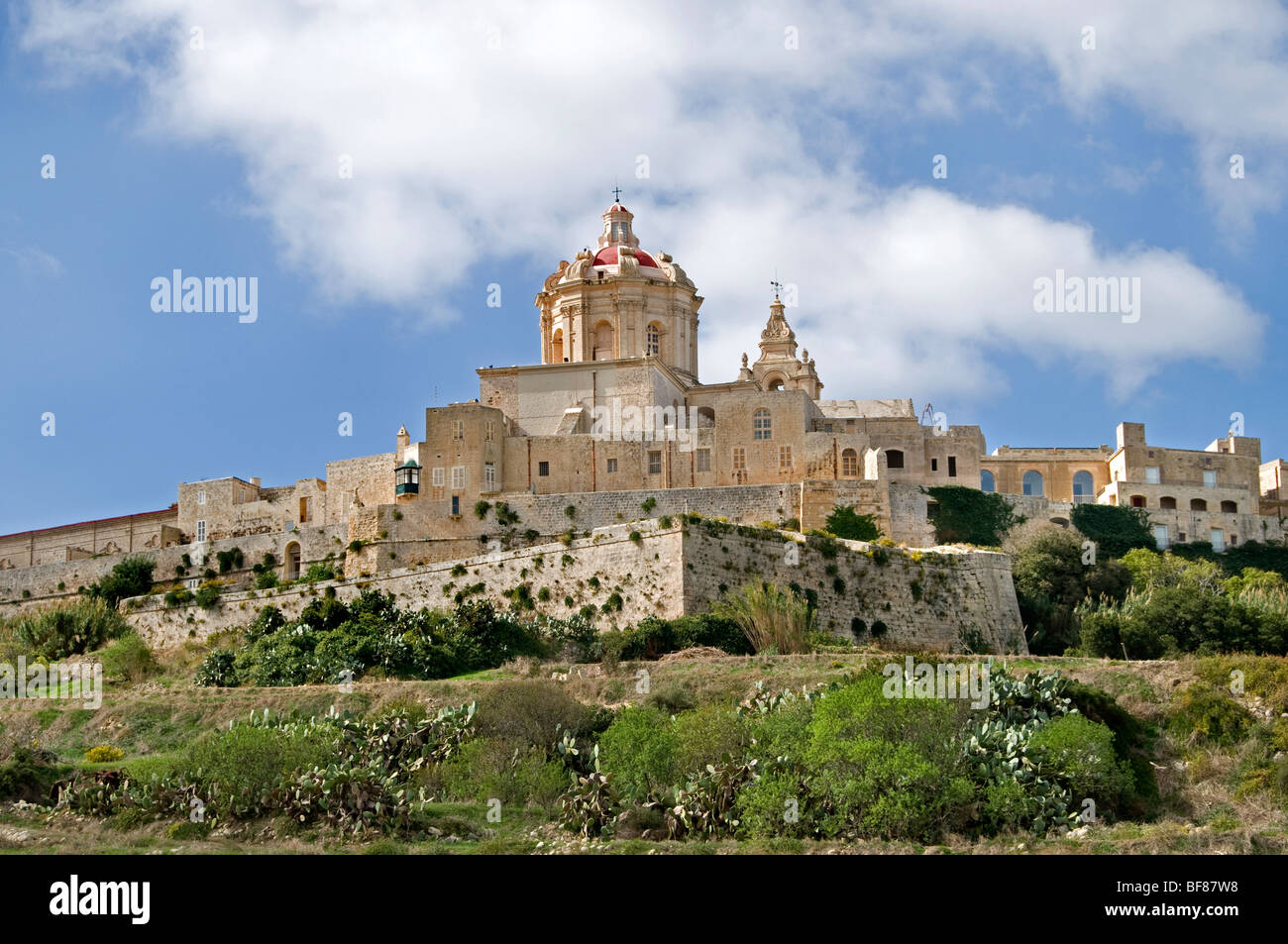 Mdina Rabat Malte ville fortifiée ville château fort Banque D'Images