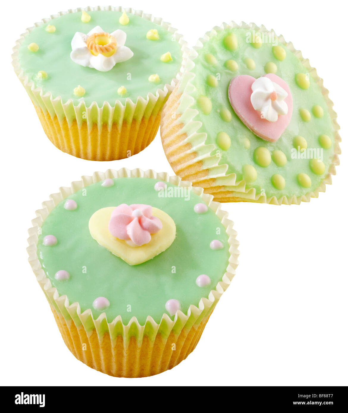 CUPCAKES VERTS Banque D'Images