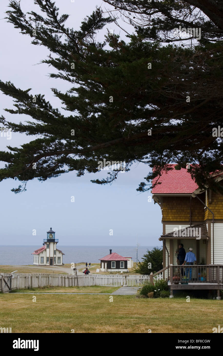 Le phare de Point Cabrillo, Mendocino, Californie, USA. Banque D'Images