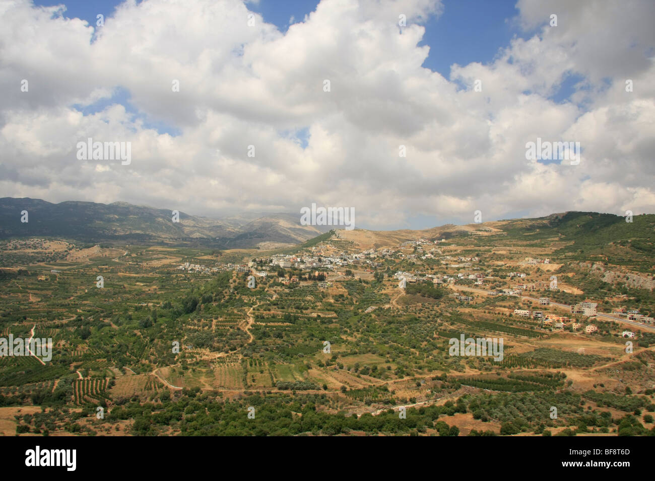Golan, village druze Ein Kinya Banque D'Images