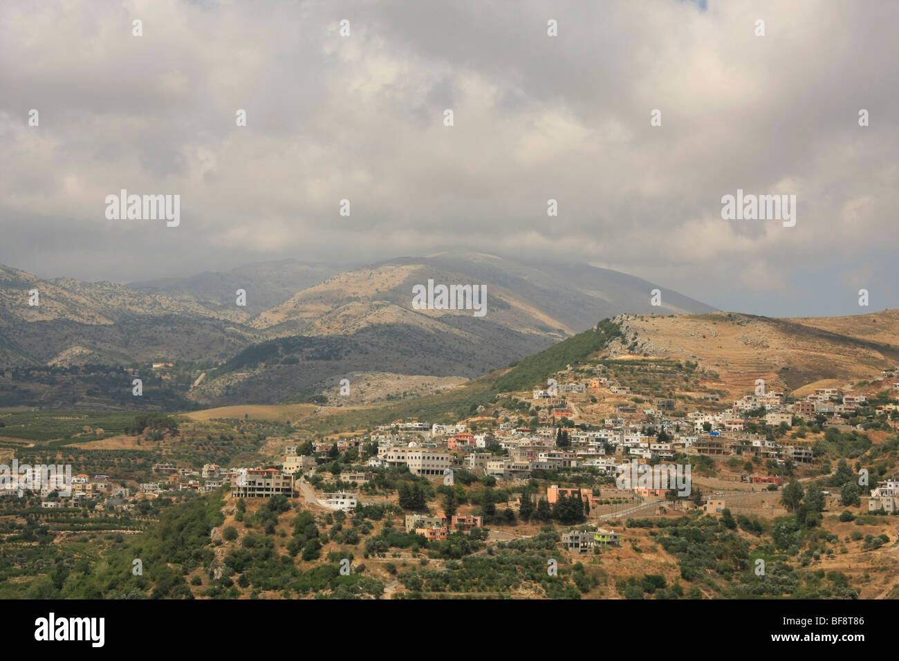 Golan, village druze Ein Kinya Banque D'Images