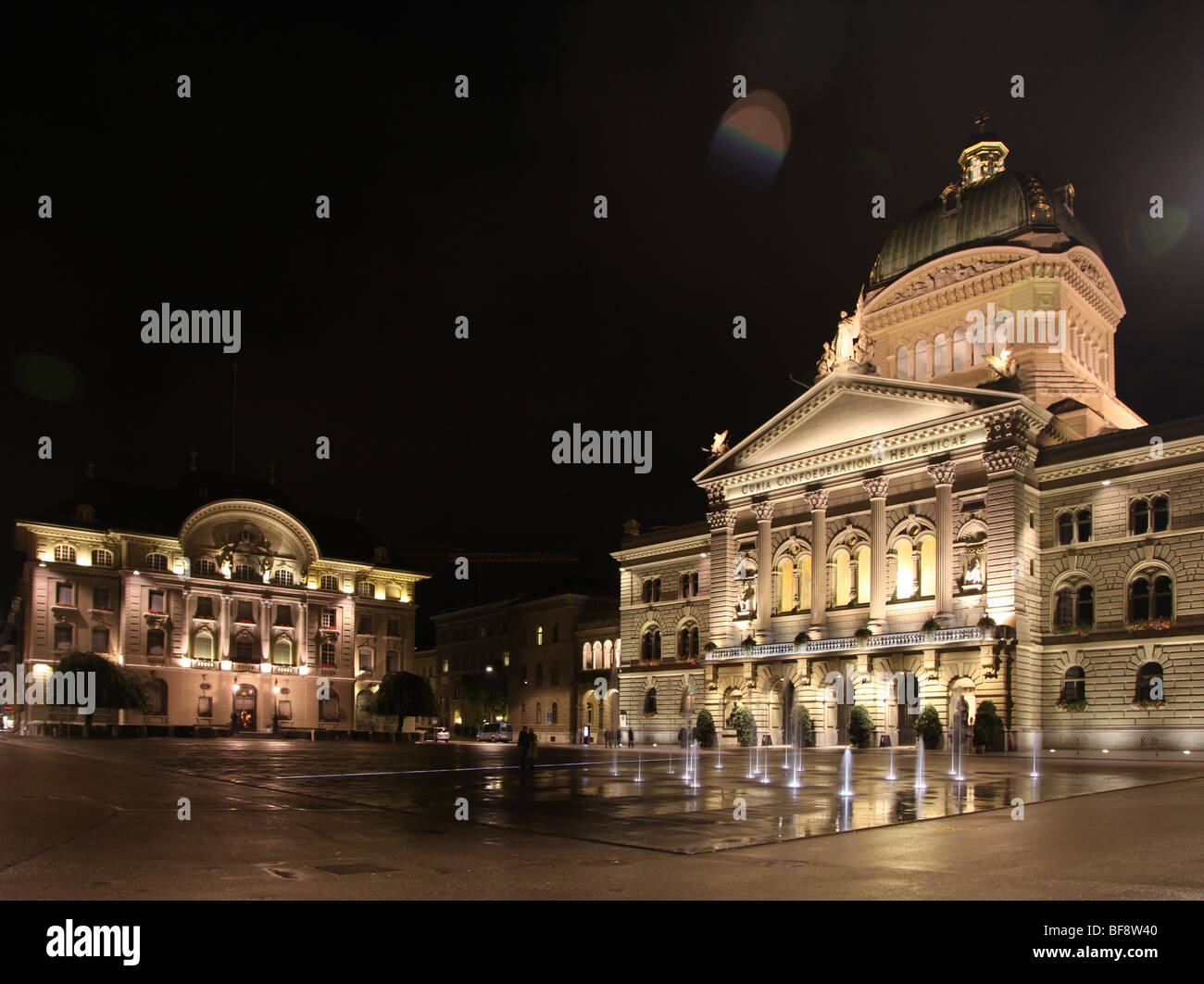 Bâtiment du Parlement suisse et la Banque nationale suisse, Berne Bundesplatz Banque D'Images
