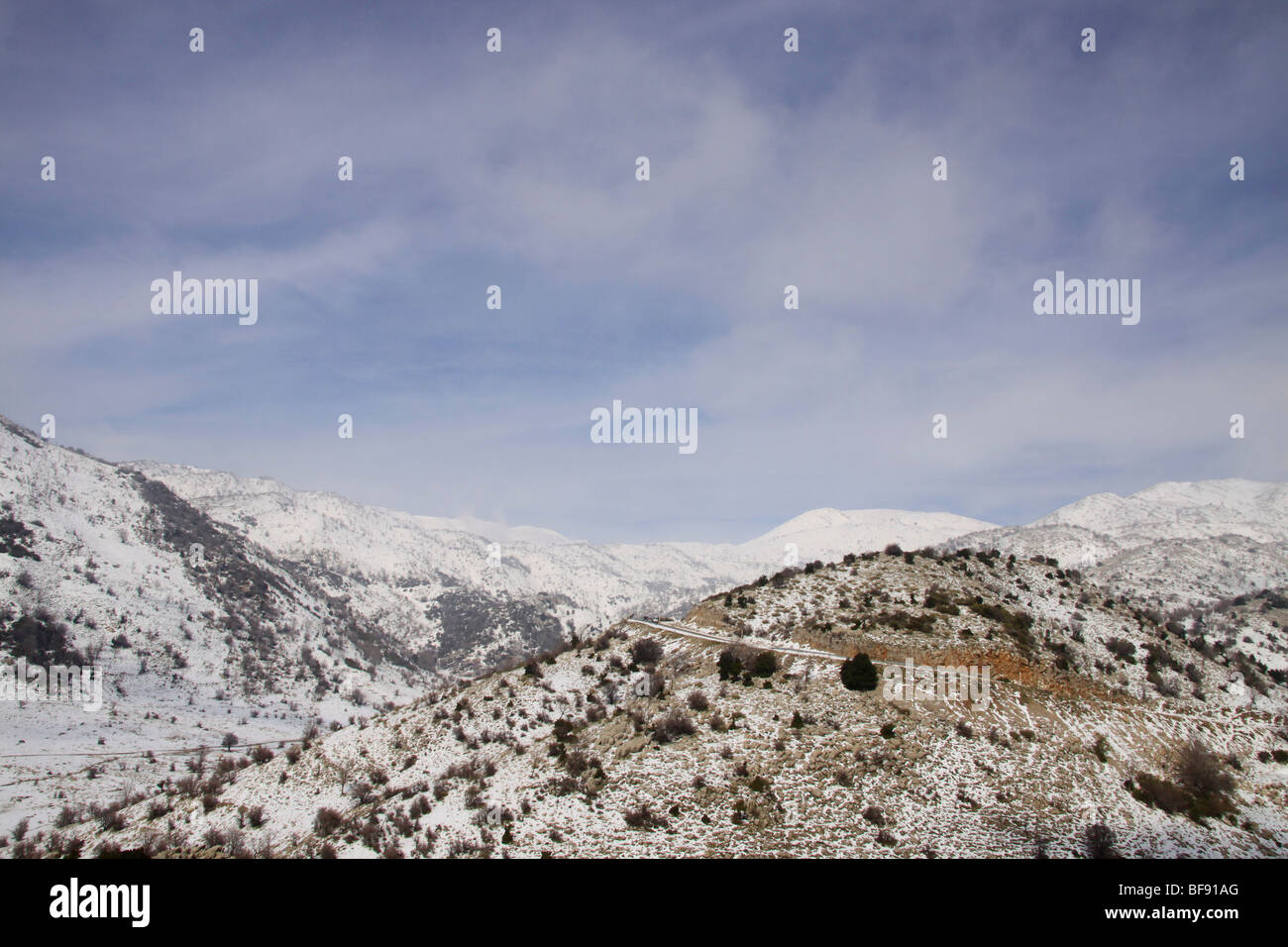 Le mont Hermon dans le plateau du Golan Banque D'Images