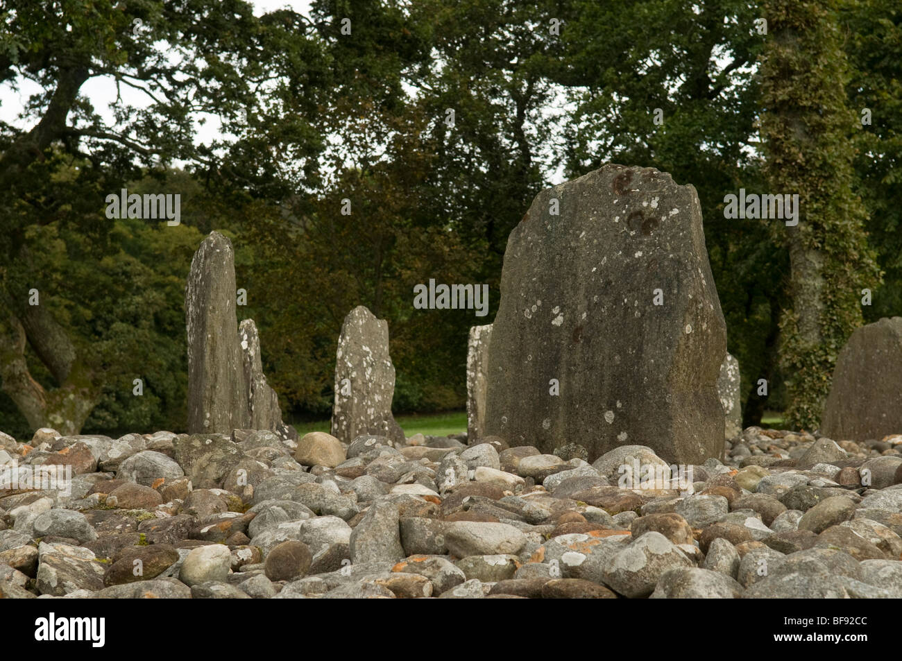 Le sud du cercle en bois du Temple Kilmartin, Ecosse Banque D'Images