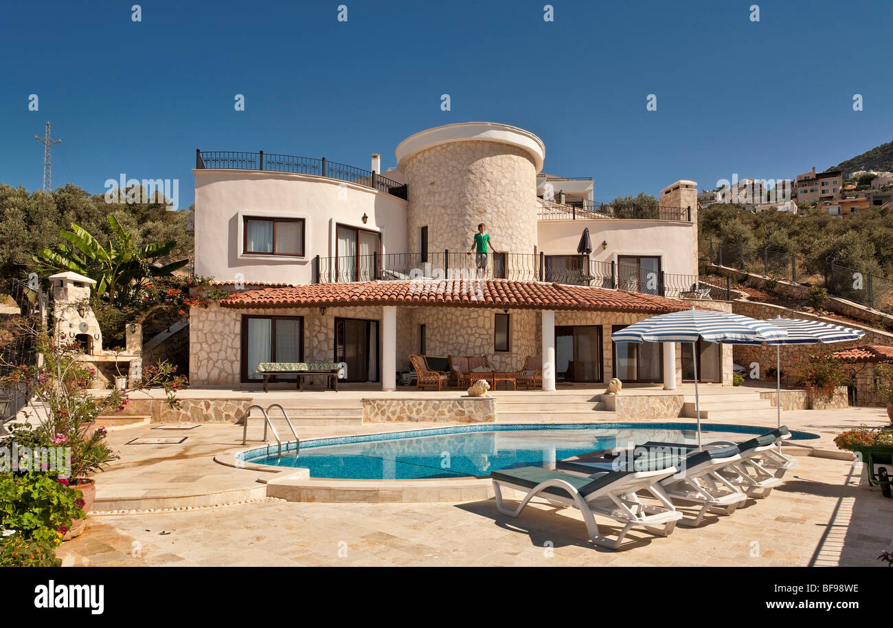 Villa de luxe avec piscine à Kalkan, Turquie. Banque D'Images