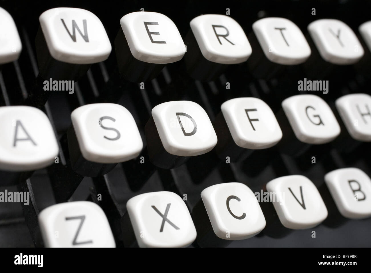 Close up de touches de machine à écrire. Banque D'Images