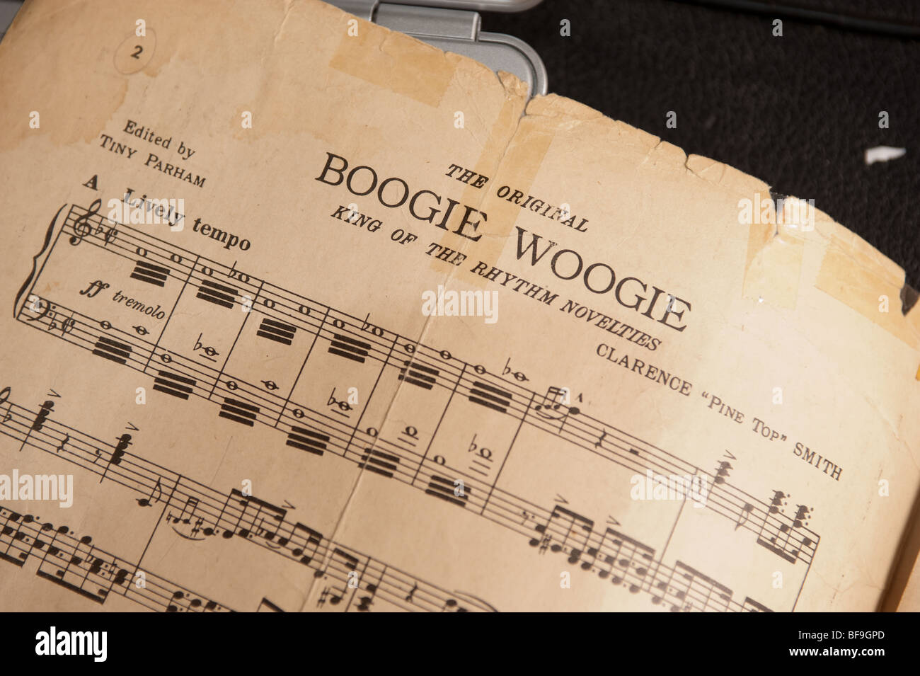 Boogie Woogie piano sheet music Banque D'Images