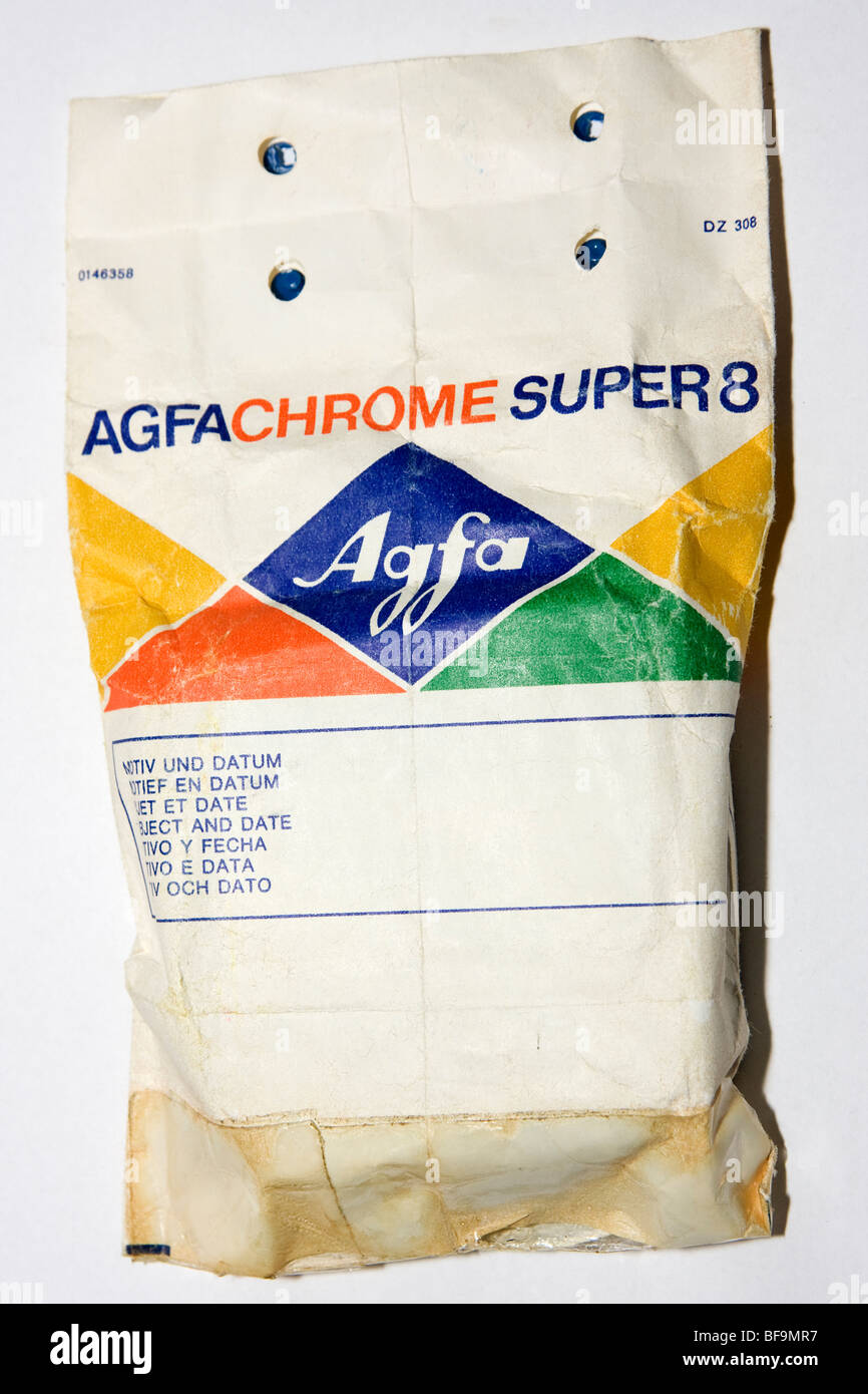 Chrome Agfa Super 8 film sac de papier Banque D'Images