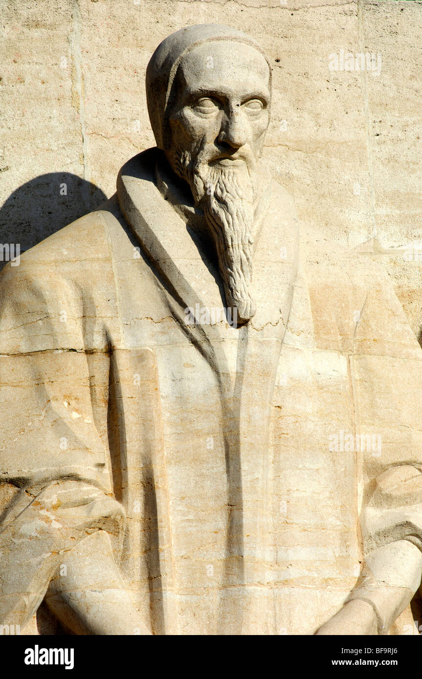 Calvin-Statue, Monument International de la Réformation à Genève, Suisse Banque D'Images
