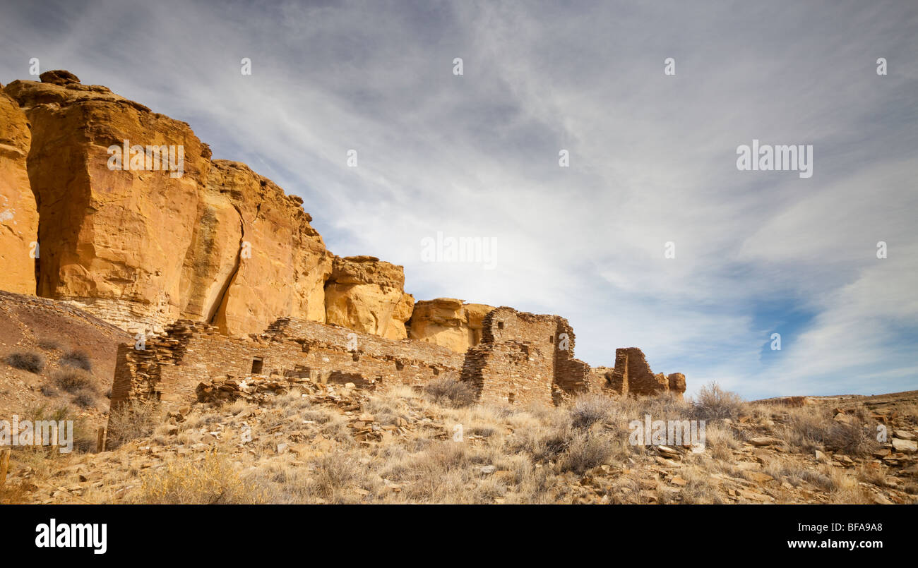 L'Chacoan Ruines dans Chaco Canyon près de Farmington de Nouveau Mexique USA Banque D'Images