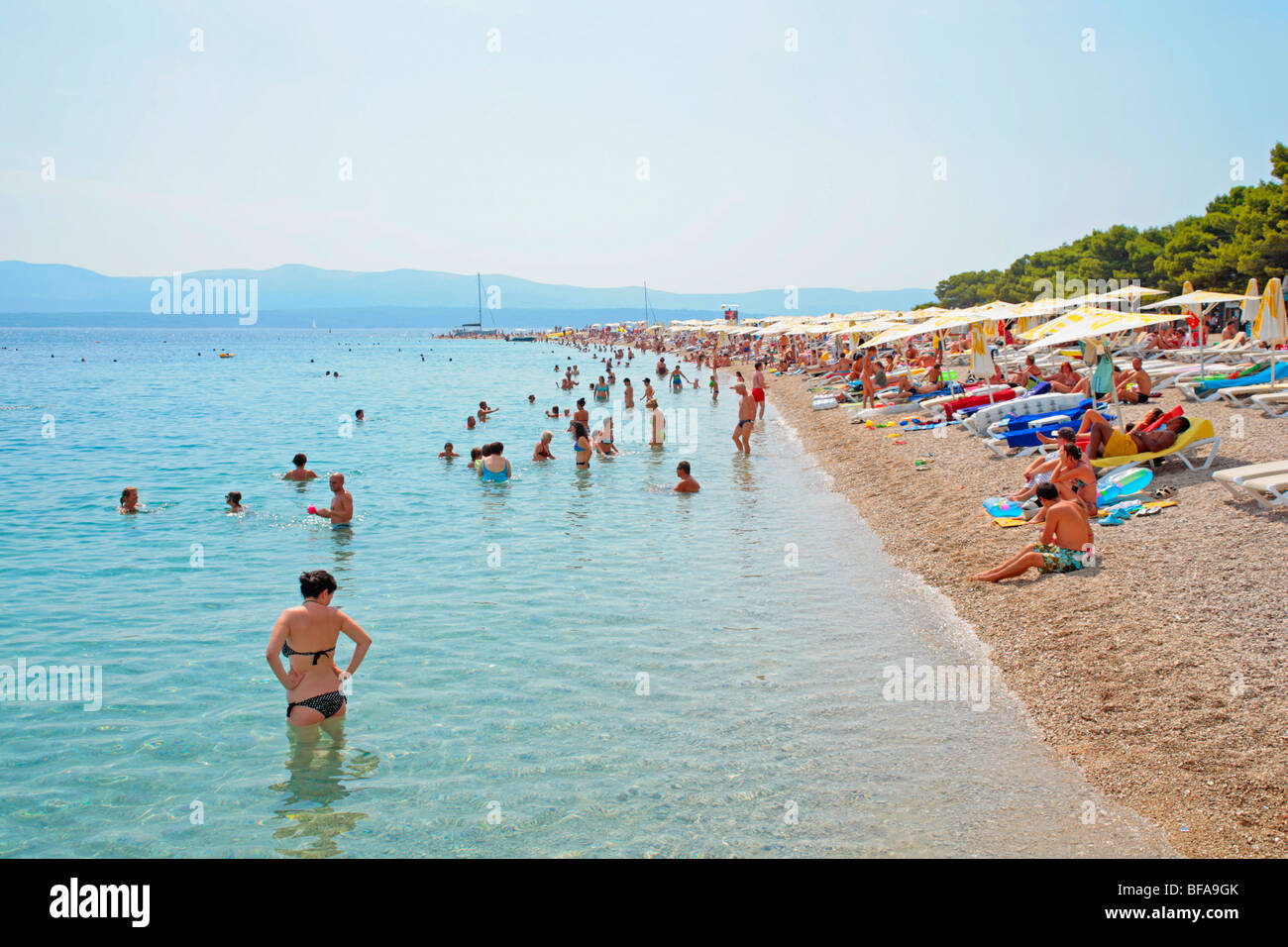Plage de la Corne d'or près de Supetar, île de Brac, Croatie, Dalmatie Centrale Banque D'Images Plage de la Corne d'or près de Supetar, île de Brac, Croatie, Dalmatie Centrale Banque D'Images