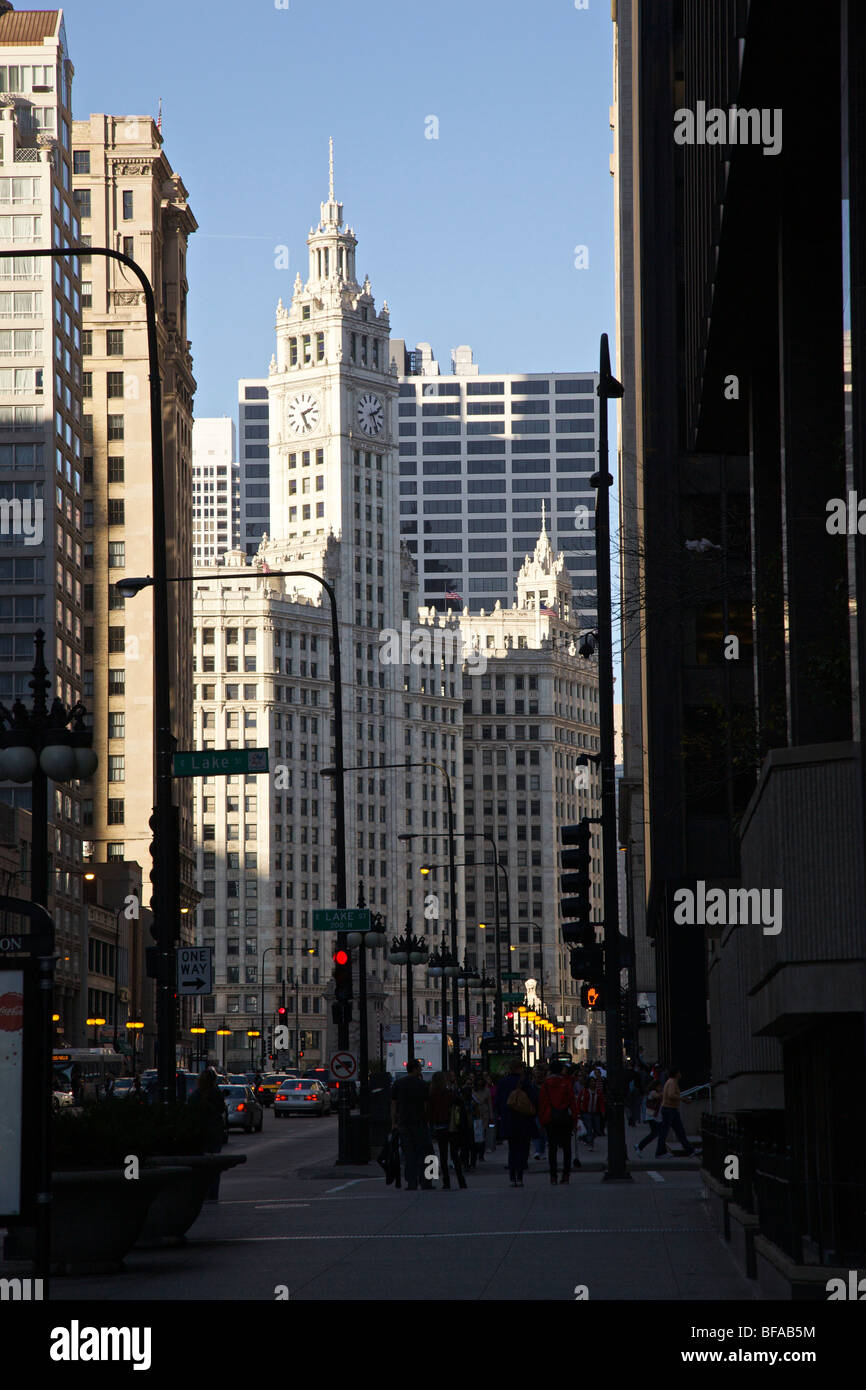 Wrigley Building et de Michigan Avenue, Chicago, Illinois. Banque D'Images