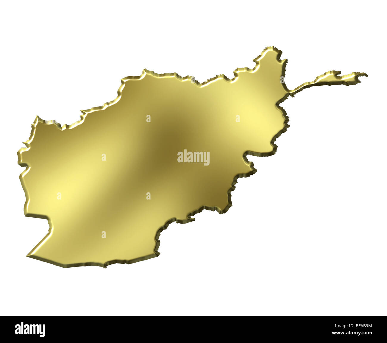 Carte d'or 3d'Afghanistan Banque D'Images