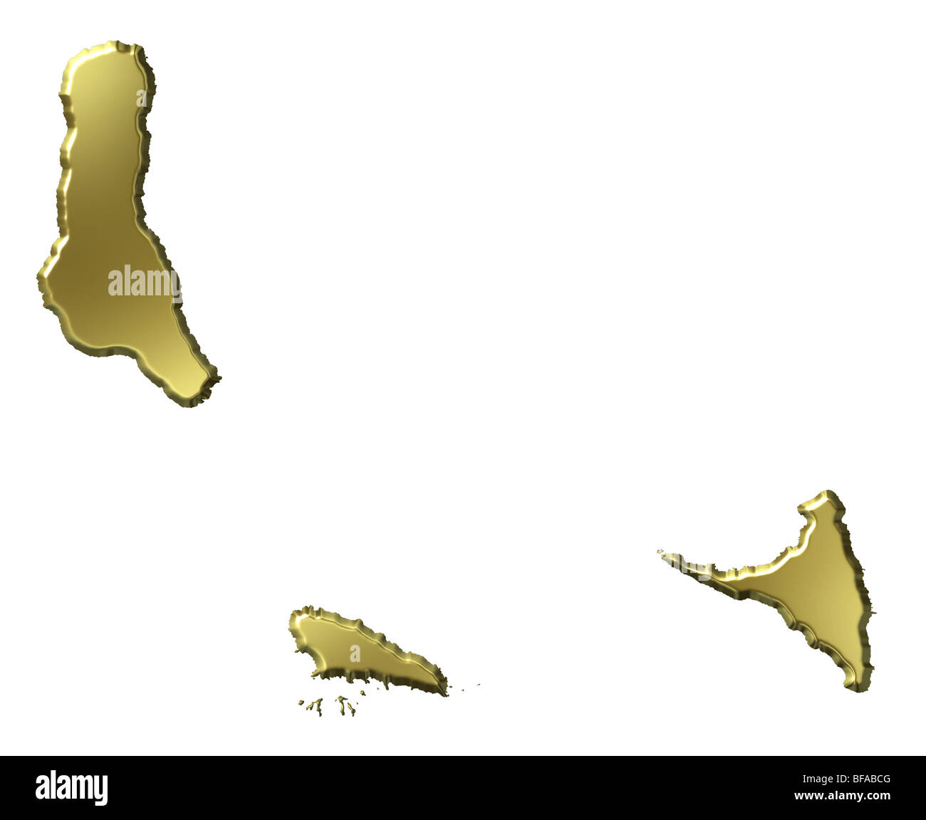 3d carte d'or des Comores Banque D'Images