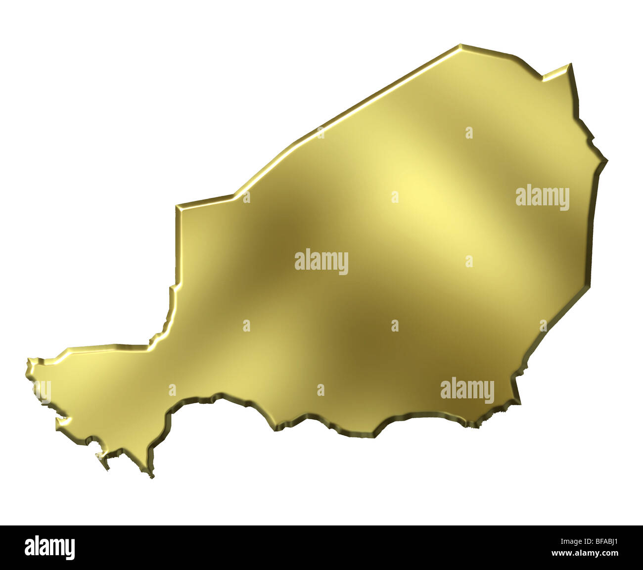 3d carte d'or au Niger Banque D'Images