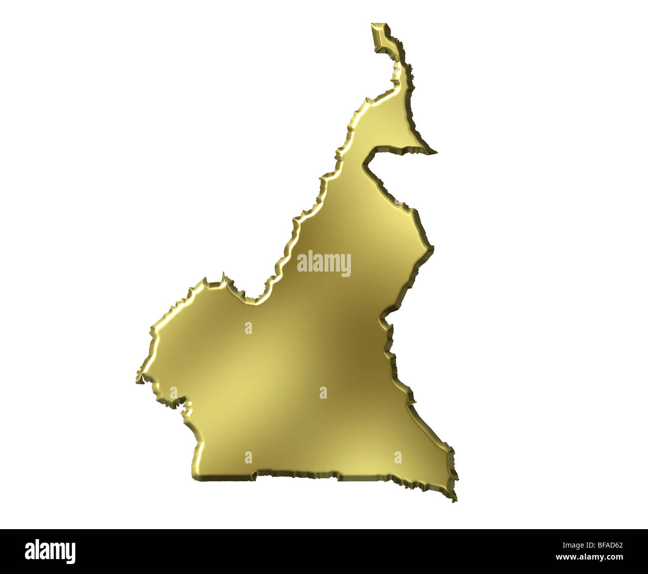 Cameroun carte d'or 3d Banque D'Images