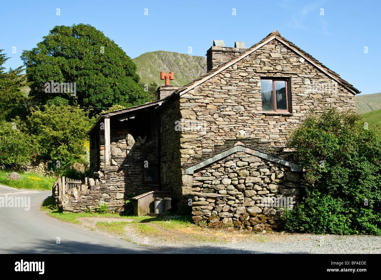 Une vieille maison en pierre, Cumbria, Royaume-Uni. Banque D'Images