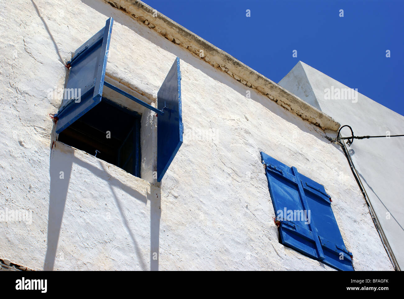 Fenêtre traditionnelle sur l'île de cythère, Grèce Banque D'Images