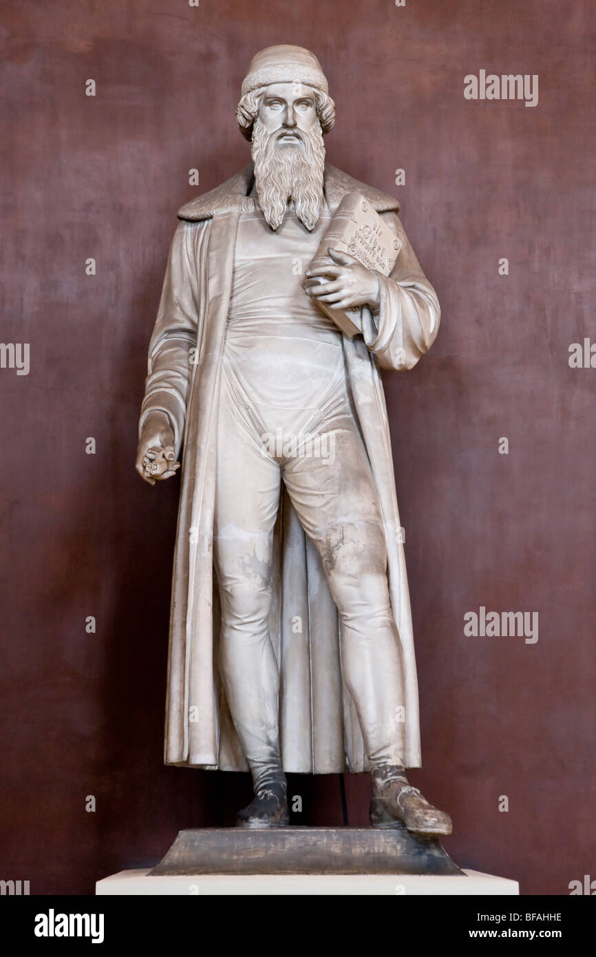 Sculpture de Johannes Gutenberg l'inventeur de l'imprimerie mécanique Banque D'Images