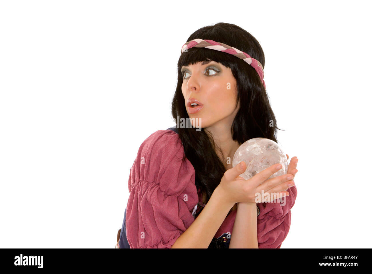 Fortune Teller avec Crystal Ball Banque D'Images