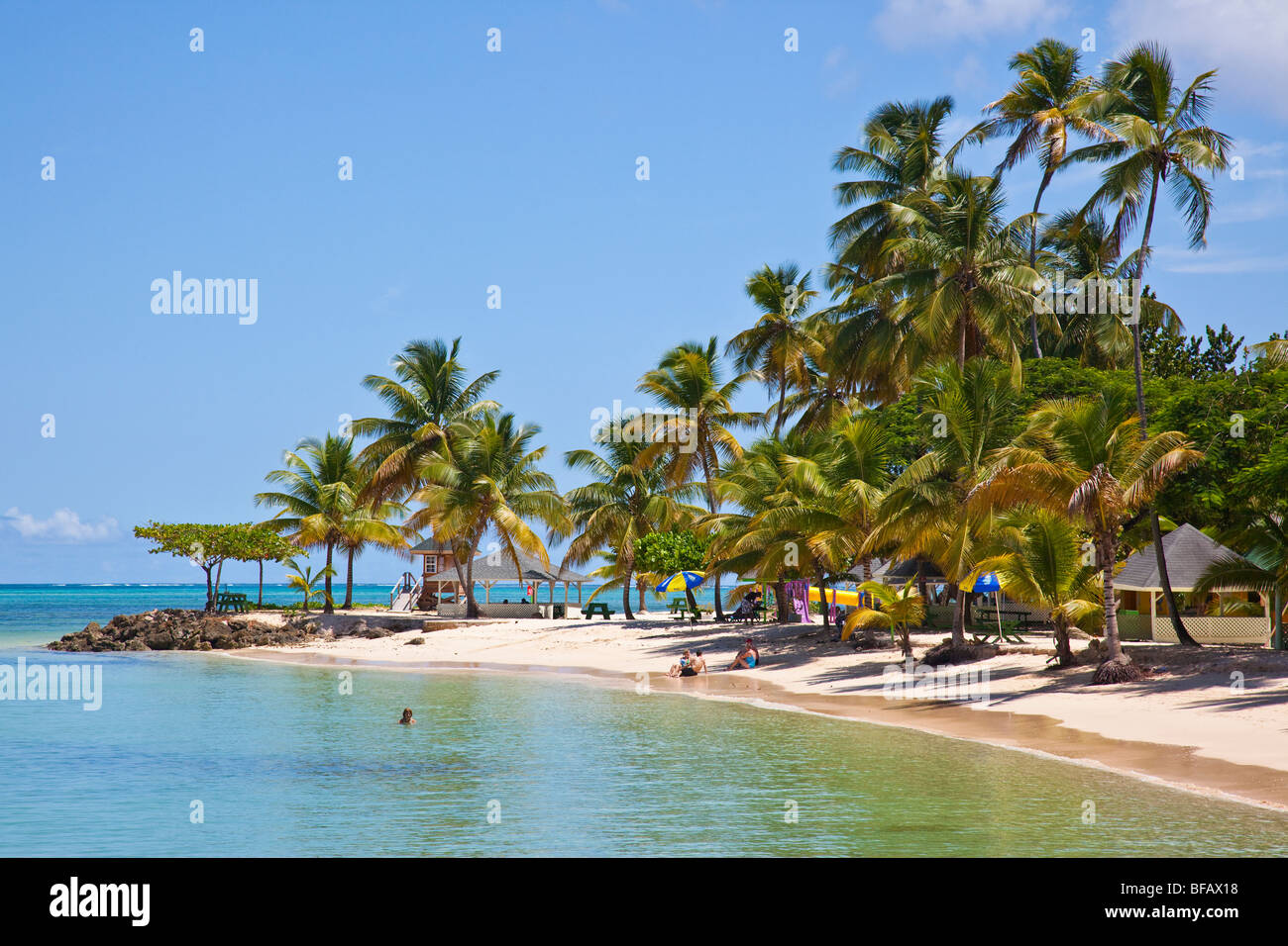 Pigeon Point Beach à Tobago Banque D'Images