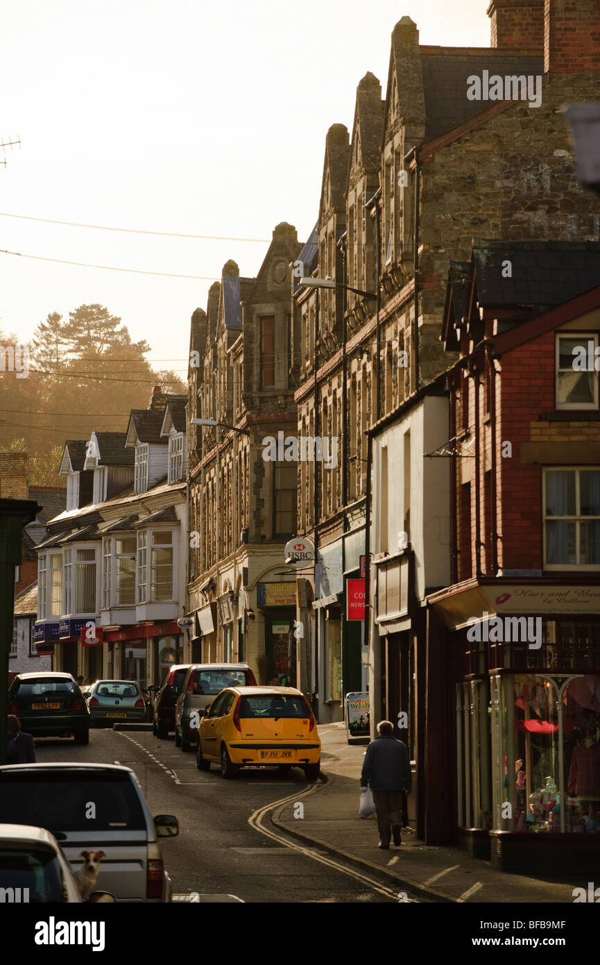 Le centre-ville de Builth Wells, Powys Pays de Galles UK Banque D'Images