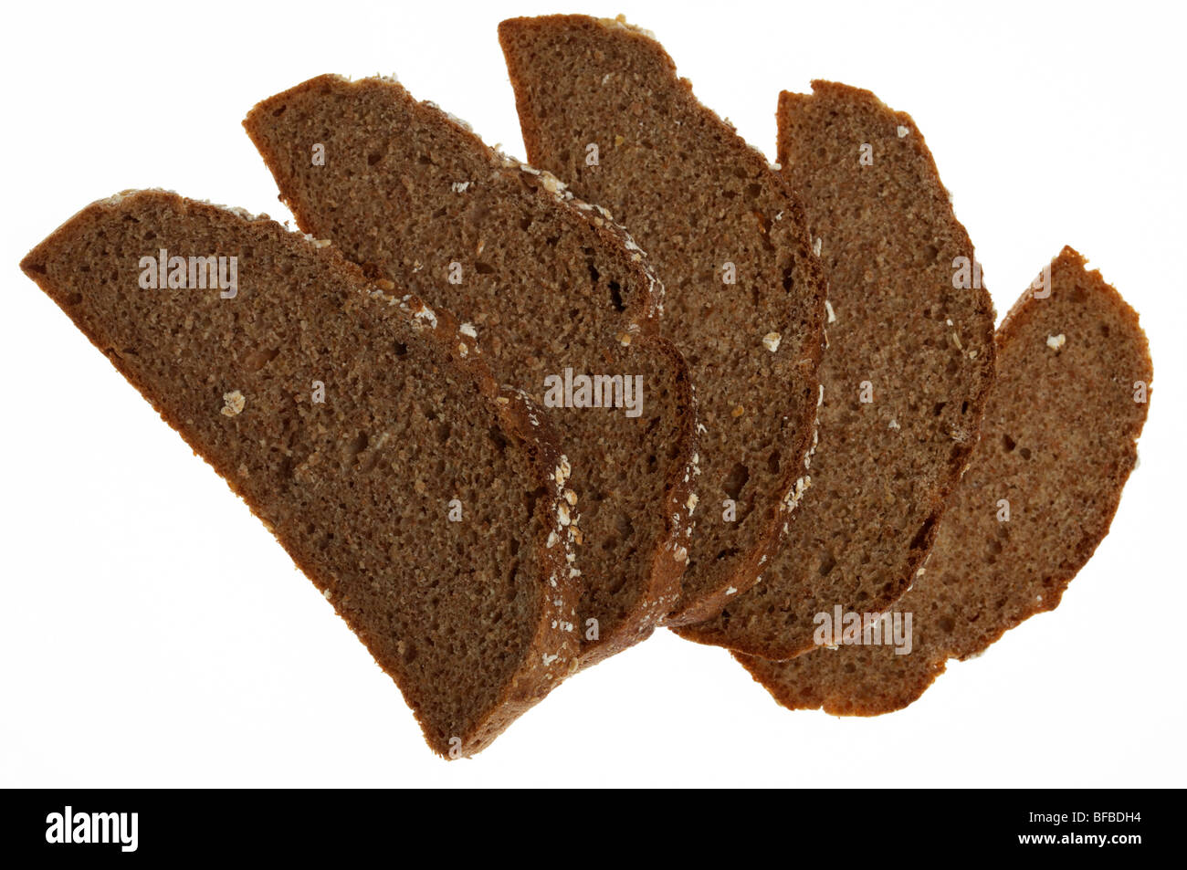 Tranches de pain brun irlandais wheaten soda fabriqués en masse et pré tranchage Banque D'Images