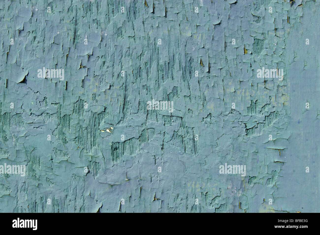 Gros plan de peinture écaillée sur bois, peinture de levage rustique Banque D'Images