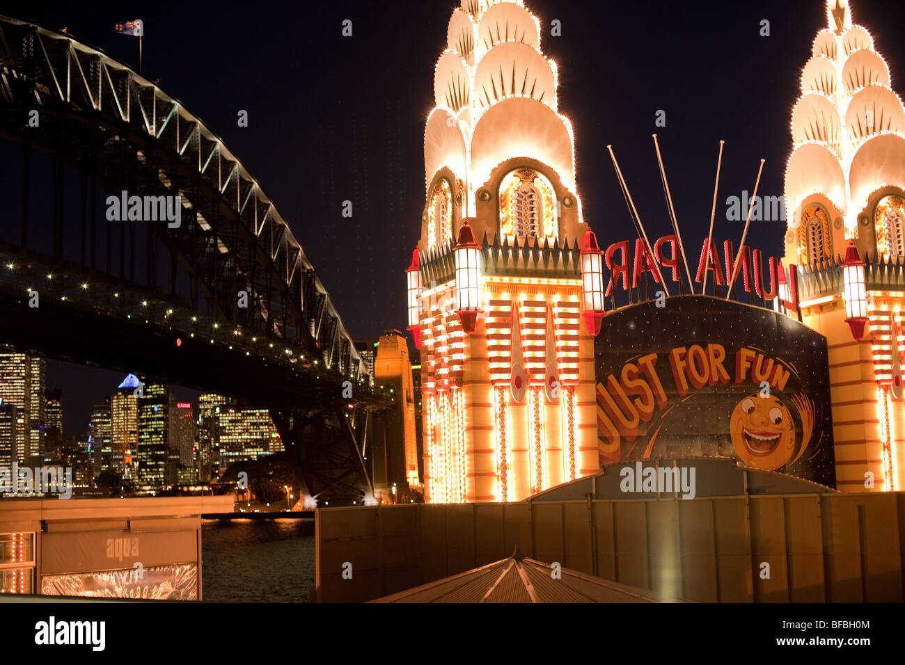 Le Luna Park la nuit, Sydney, Australie Banque D'Images